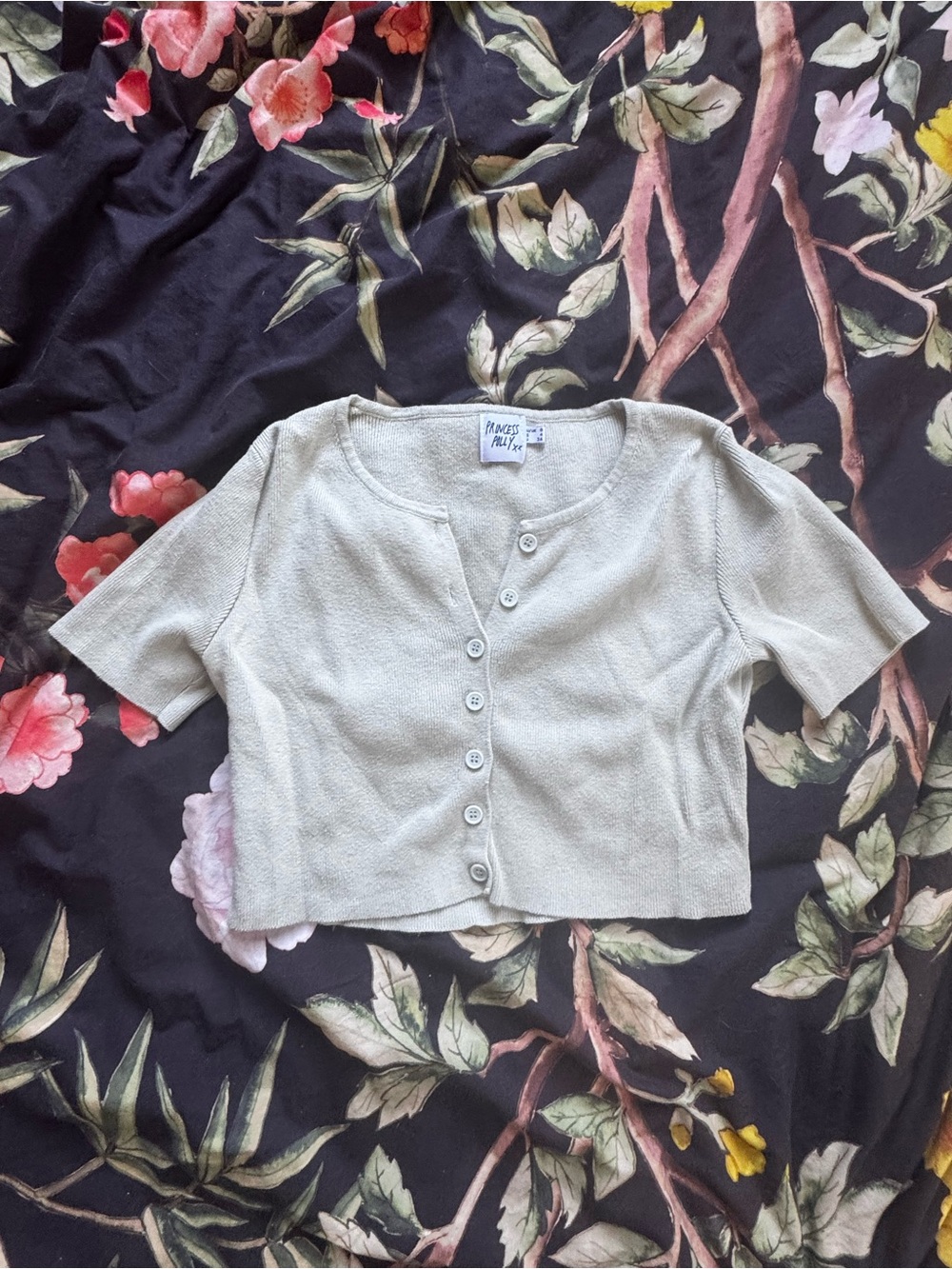 Princess Polly Short Sleeve Cropped Button Up